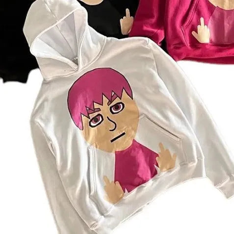 Mii Character Middle Finger Hoodie - Streetwear Boulevard