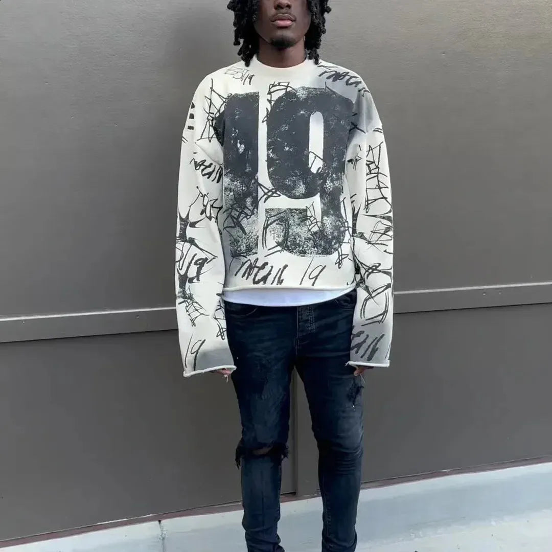 Graffiti Jersey Long Sleeve Shirt - Streetwear Boulevard