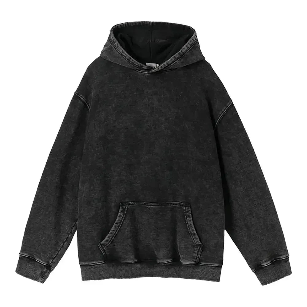 Vintage Faded Black Hoodie - Streetwear Boulevard