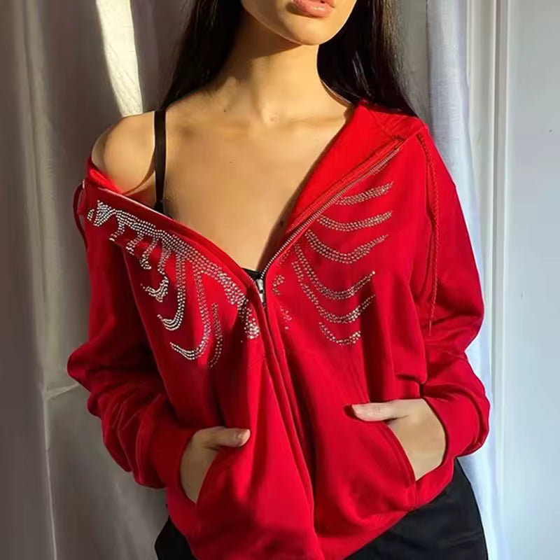Skeleton Rhinestone Jacket - Streetwear Boulevard