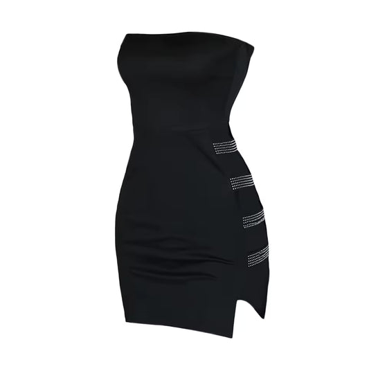 Diamante Side-Strap Mini Dress