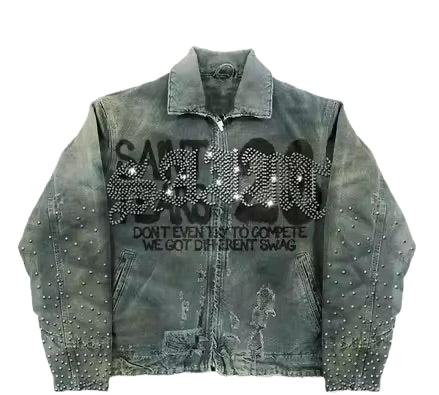 Distressed Saint Studded Jacket
