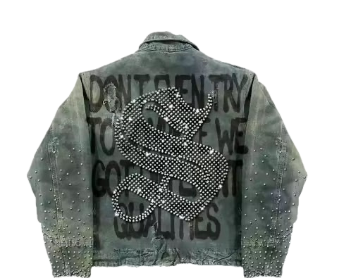 Distressed Saint Studded Jacket