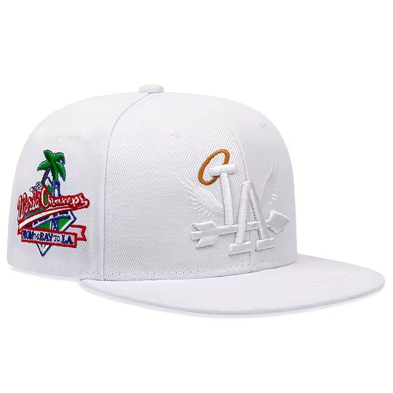 LA Embroidered Adjustable Wing Hat - Streetwear Boulevard