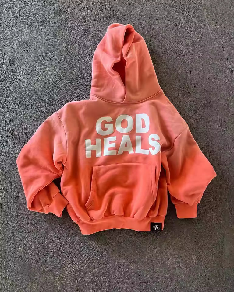 Vintage "God Heals" Washed Hoodie - Streetwear Boulevard