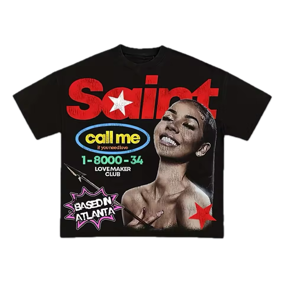 Saint "Call Me" T-Shirt - Streetwear Boulevard