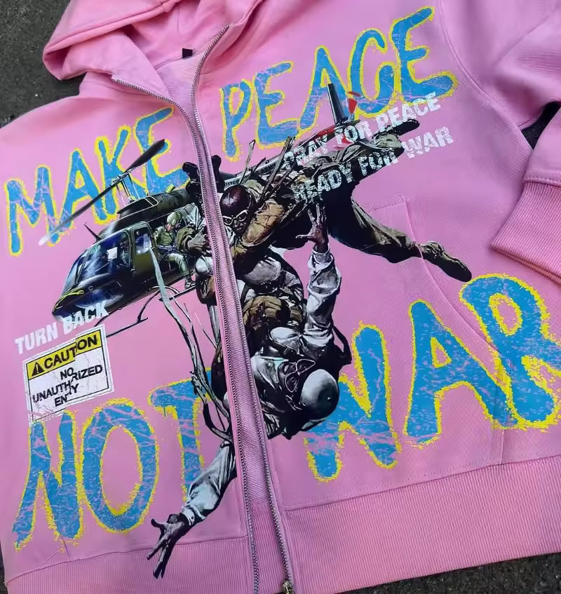 Make Peace Not War Jacket - Streetwear Boulevard