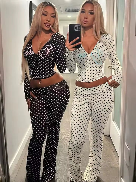 Urban Polka Zip-Up & Flare Set