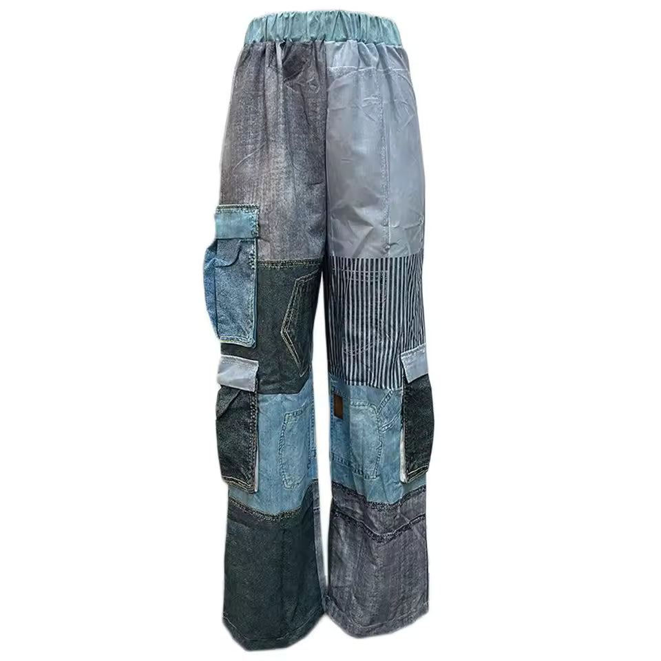 Deconstructed Denim Cargos - Streetwear Boulevard