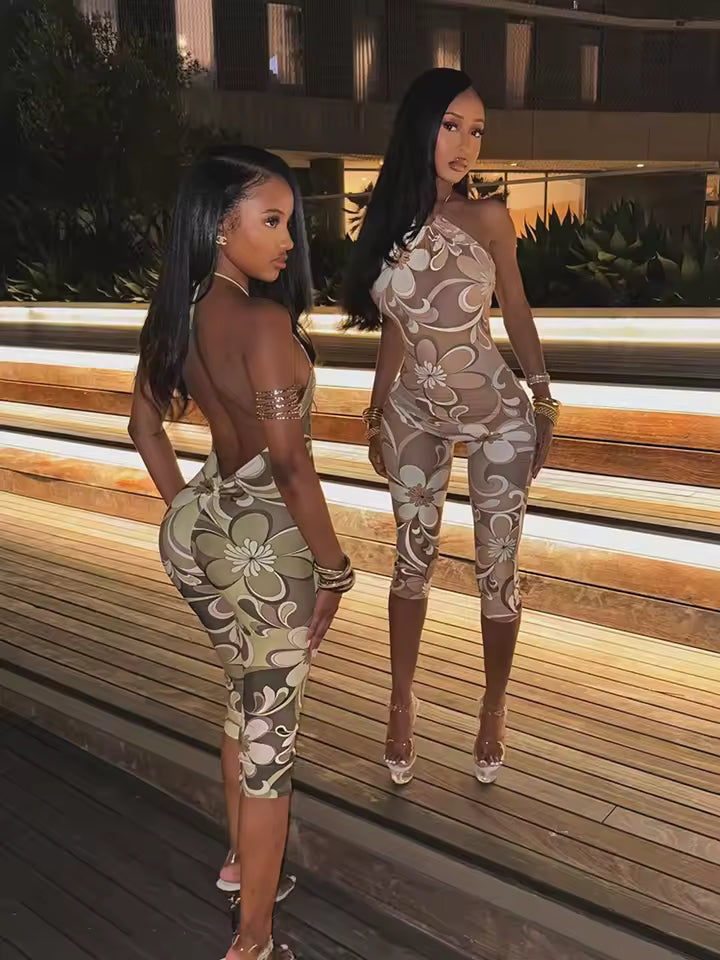 Botanical Flower Jumpsuit - Streetwear Boulevard