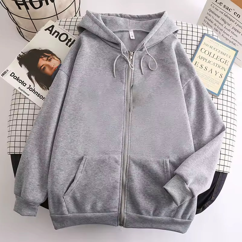 Plain Zipper Jacket - Streetwear Boulevard
