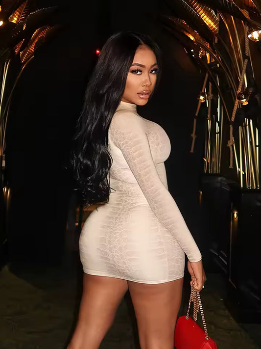 The Obsidian Scale Bodycon Dress - Streetwear Boulevard
