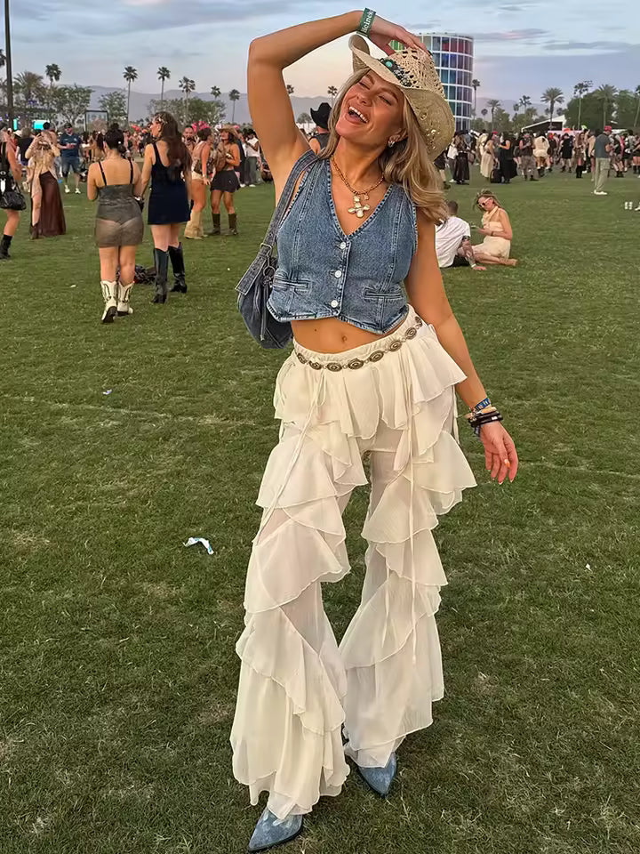 The Boho Breeze Ruffle Pants