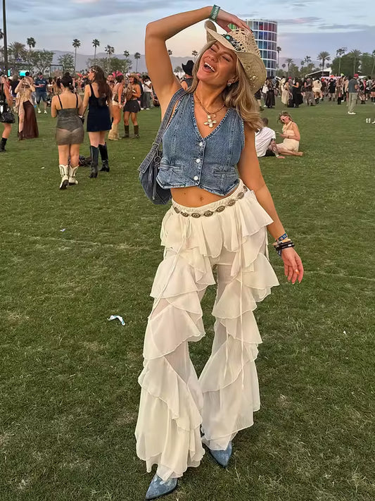 The Boho Breeze Ruffle Pants