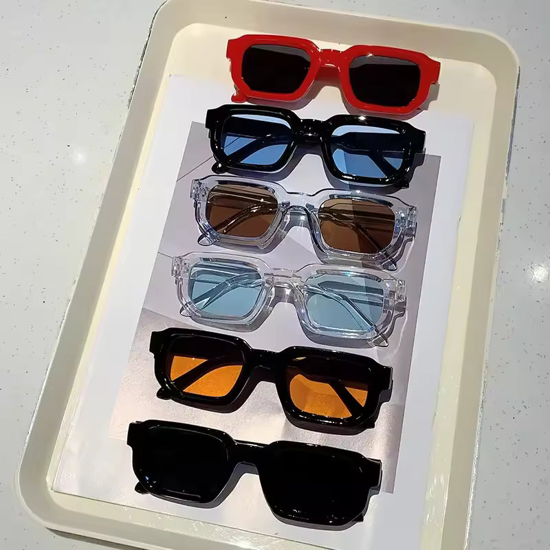 Vintage Rectangle Frame Sunglasses - Streetwear Boulevard