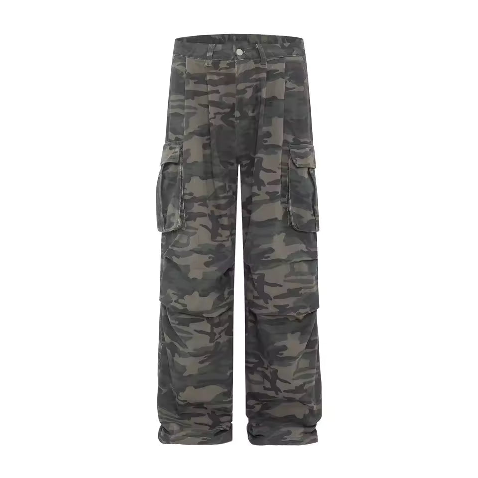 Baggy Camouflage Cargo Pants - Streetwear Boulevard