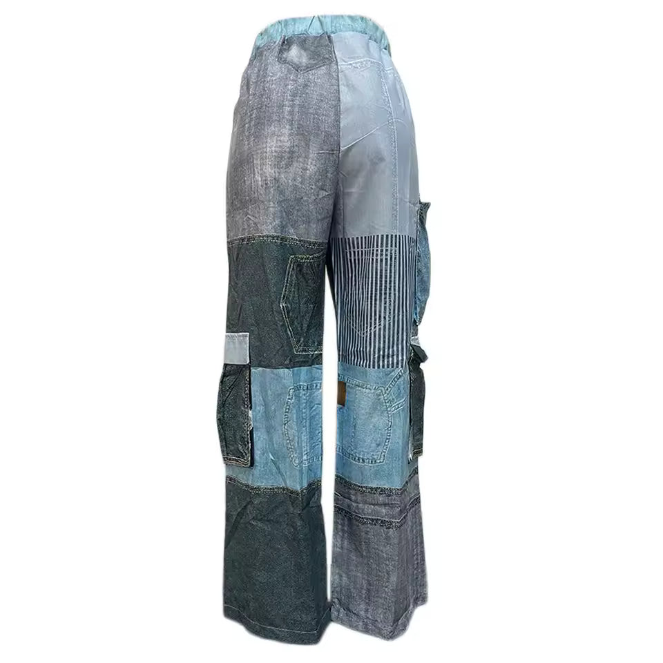 Deconstructed Denim Cargos - Streetwear Boulevard
