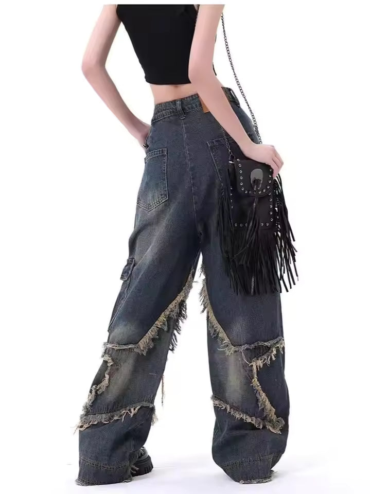 Worn & Torn Star Jeans - Streetwear Boulevard