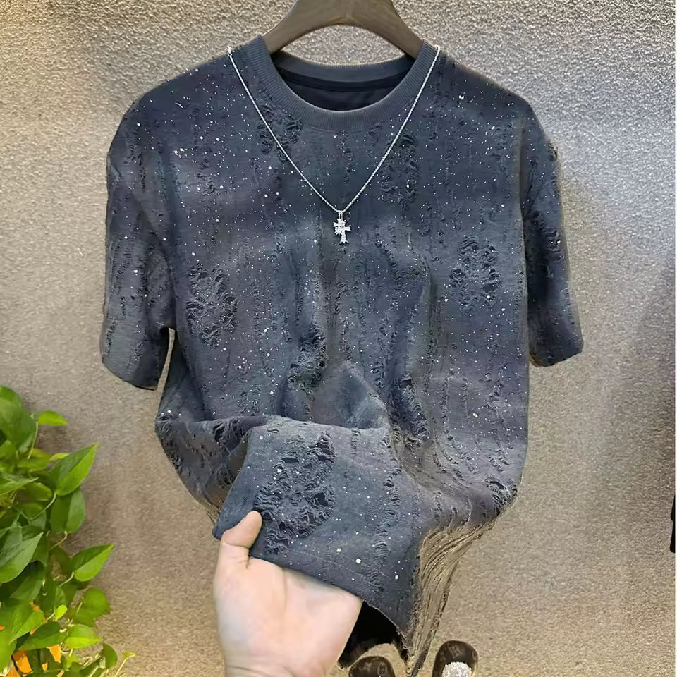 Vintage Rhinestone Solid Shirts - Streetwear Boulevard