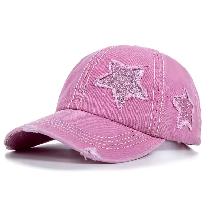 Ripped Star Adjustable Hat - Streetwear Boulevard