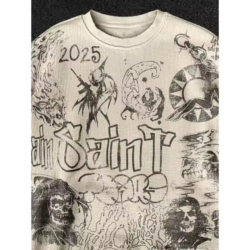 "Saint Tears" Raw Hem Top - Streetwear Boulevard