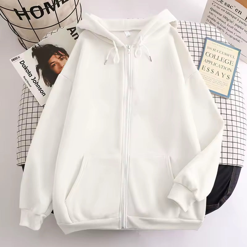 Plain Zipper Jacket - Streetwear Boulevard