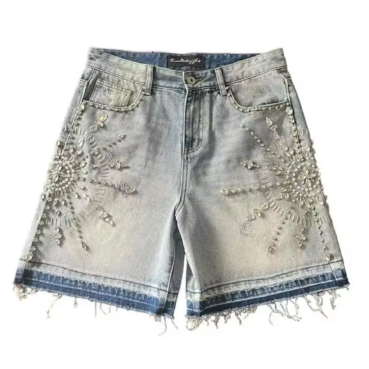 Solar Flare Faded Eclipse Jorts - Streetwear Boulevard