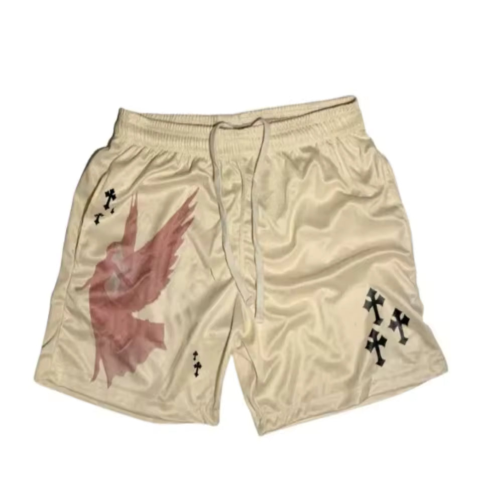 Cross Angel Mesh Shorts - Streetwear Boulevard
