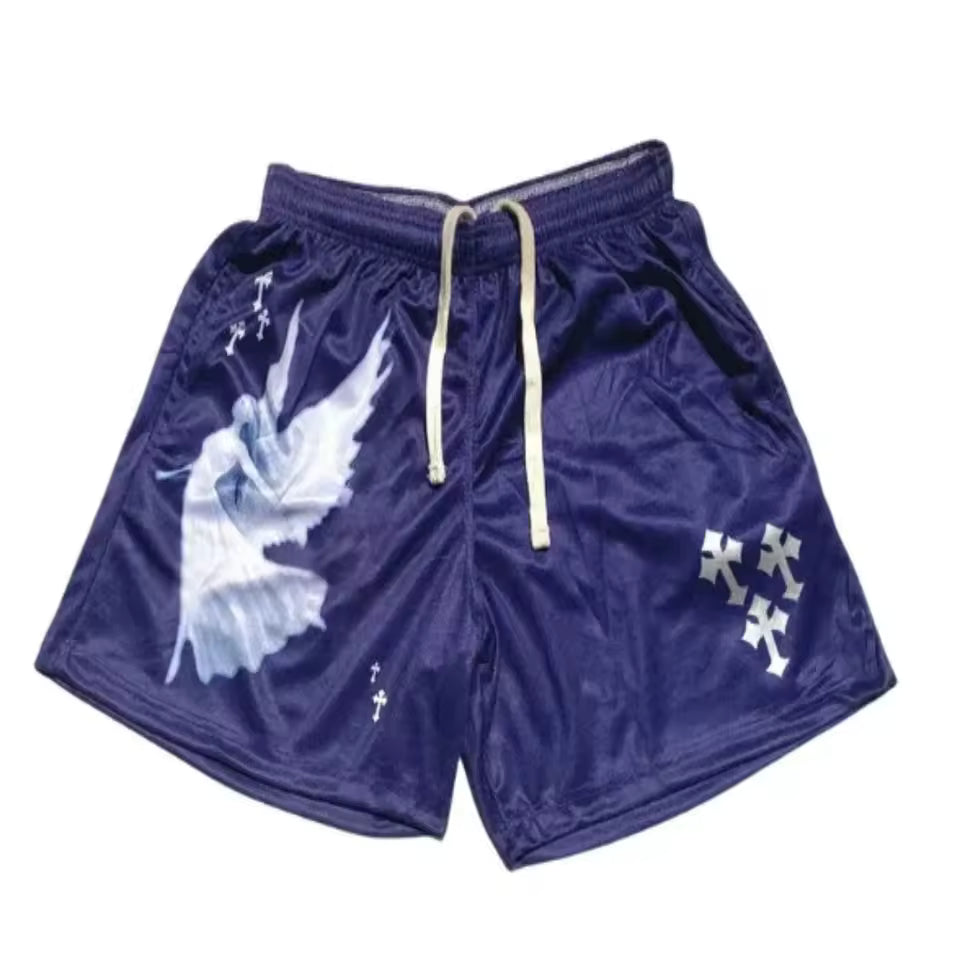 Cross Angel Mesh Shorts - Streetwear Boulevard