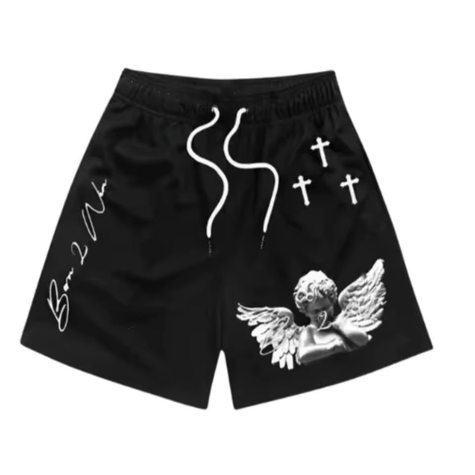 Cross Angel Mesh Shorts - Streetwear Boulevard