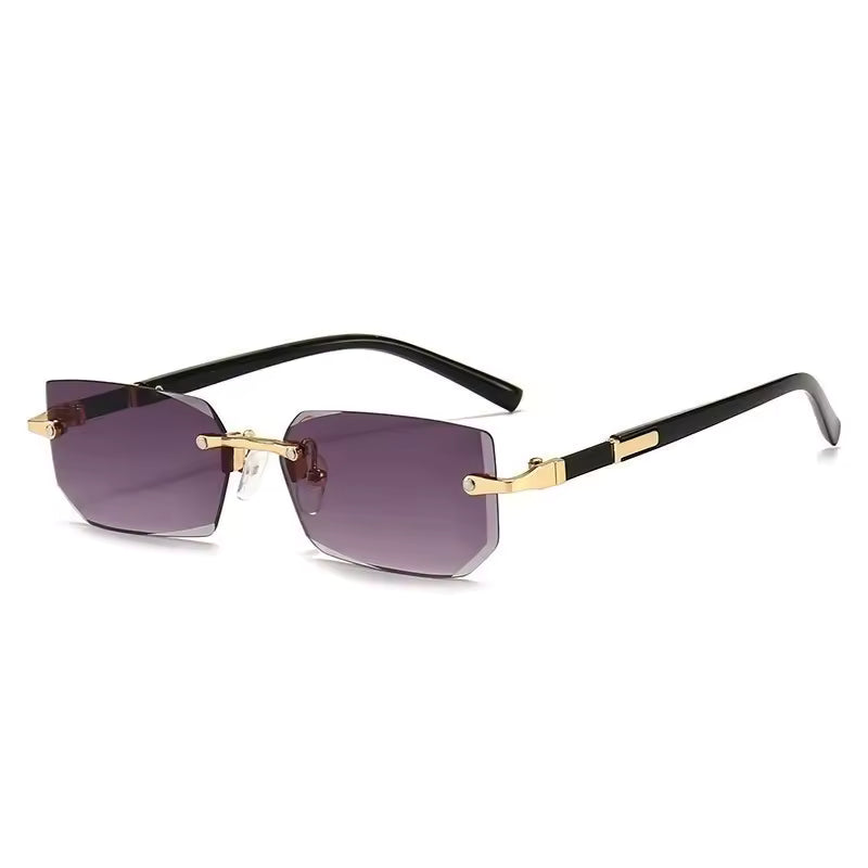 Retro Rimless Frame Sunglasses - Streetwear Boulevard