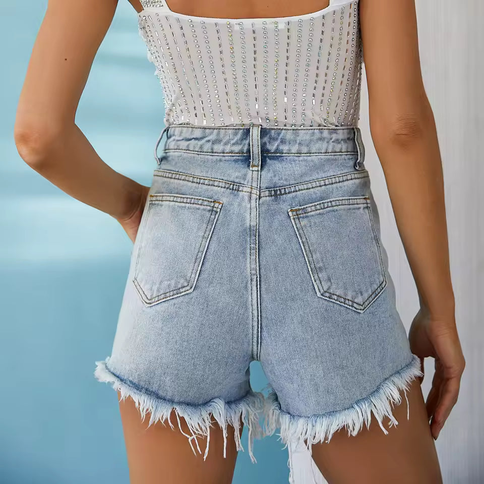 Rhinestone Cascade Shorts - Streetwear Boulevard