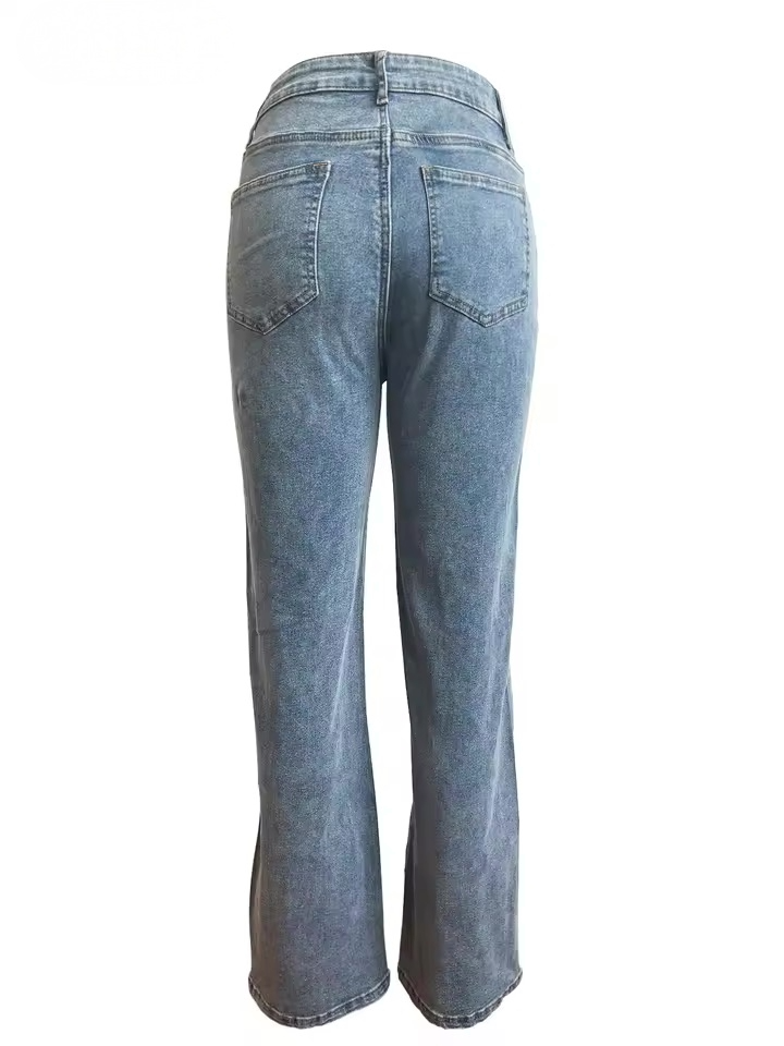 Woven Detail Denim Jeans - Streetwear Boulevard