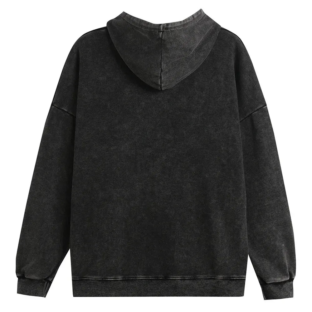 Vintage Faded Black Hoodie - Streetwear Boulevard