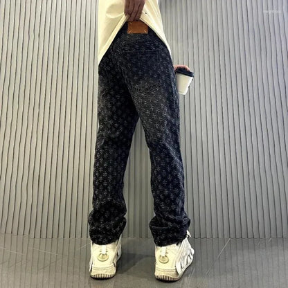 Jacquard Pattern Jeans - Streetwear Boulevard