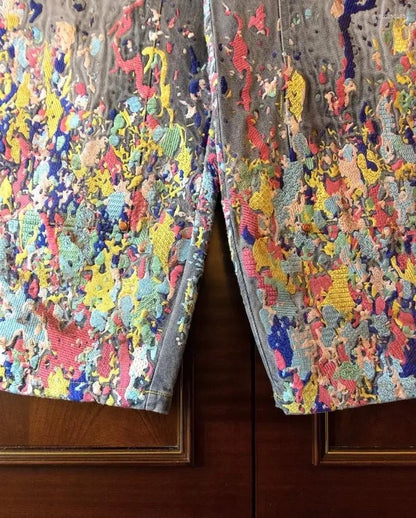 Baggy Multicolor Paint Splatter Jeans - Streetwear Boulevard