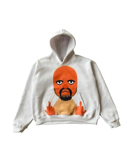 Mii Character Middle Finger Hoodie - Streetwear Boulevard