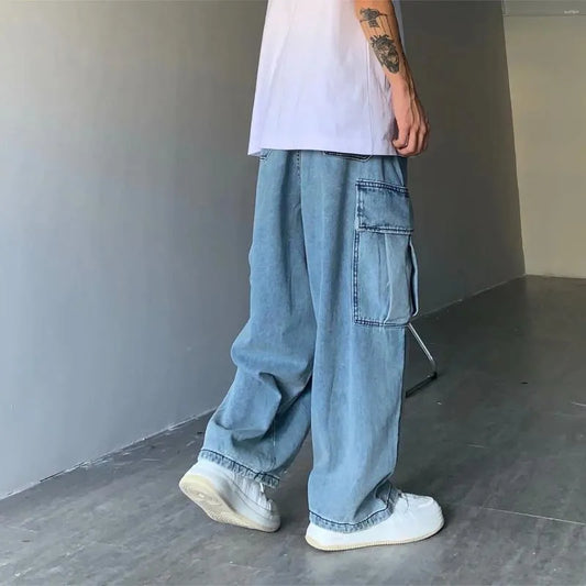 Baggy Cargo Pocket Jeans - Streetwear Boulevard