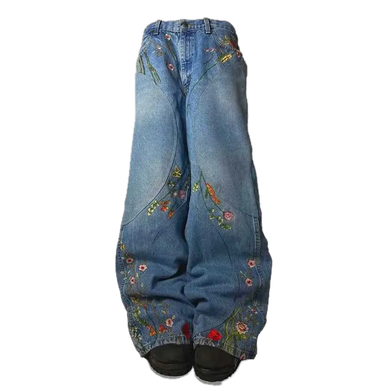Wanderer's Garden Denim Jeans - Streetwear Boulevard