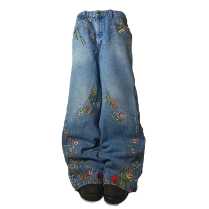 Wanderer's Garden Denim Jeans - Streetwear Boulevard