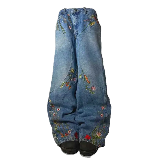 Wanderer's Garden Denim Jeans - Streetwear Boulevard