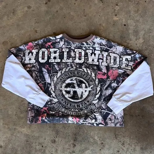 Worldwide Camo Long Sleeve Shirt - Streetwear Boulevard