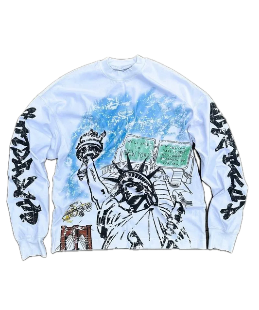 Statue of Distortion Long Sleeve Shirt - Streetwear Boulevard