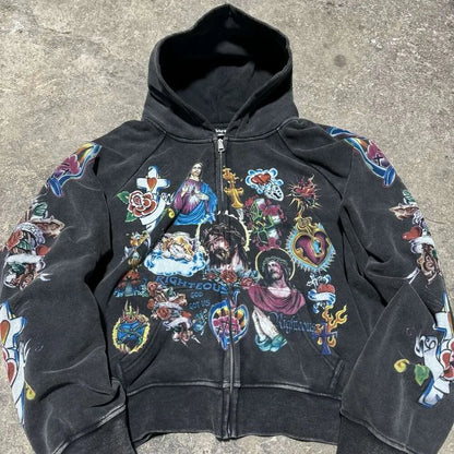 Risen Christian Zipper Hoodie - Streetwear Boulevard