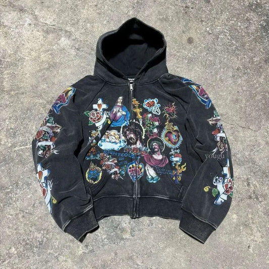 Risen Christian Zipper Hoodie - Streetwear Boulevard