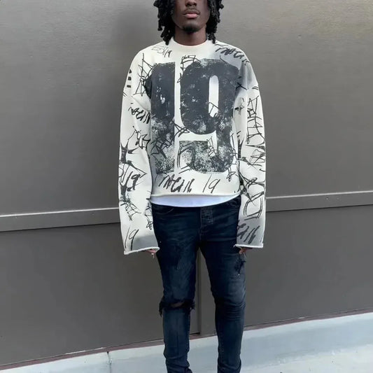 Graffiti Jersey Long Sleeve Shirt - Streetwear Boulevard