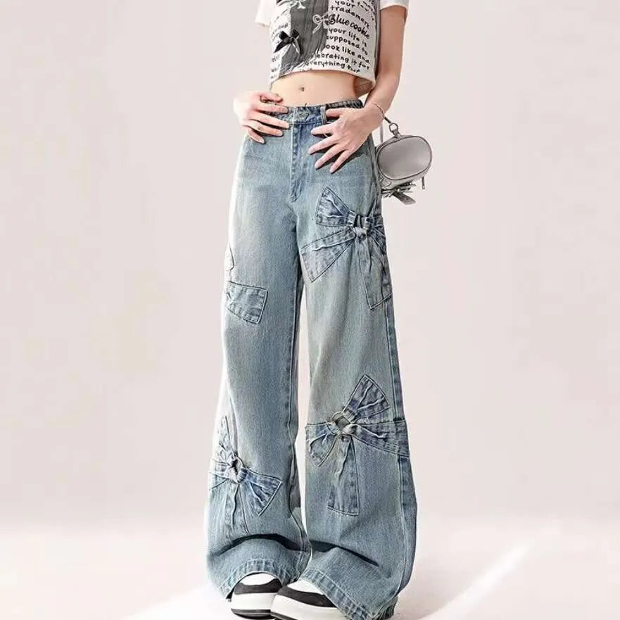 Ribbon Tie Denim Jeans