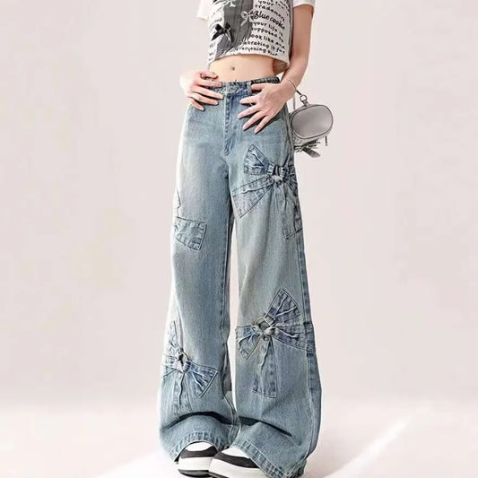 Ribbon Tie Denim Jeans
