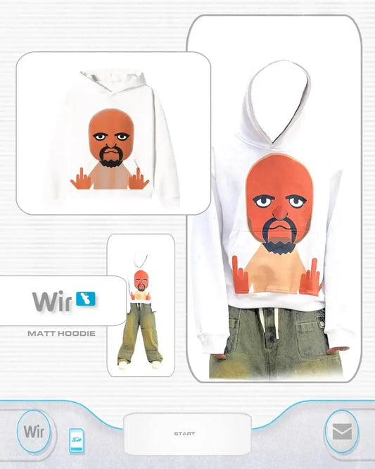 Mii Character Middle Finger Hoodie - Streetwear Boulevard