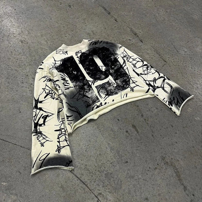 Graffiti Jersey Long Sleeve Shirt - Streetwear Boulevard